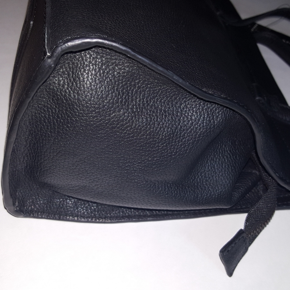 NWT Tahari Sienna Leather Tote Bag Black - Picture 8 of 14
